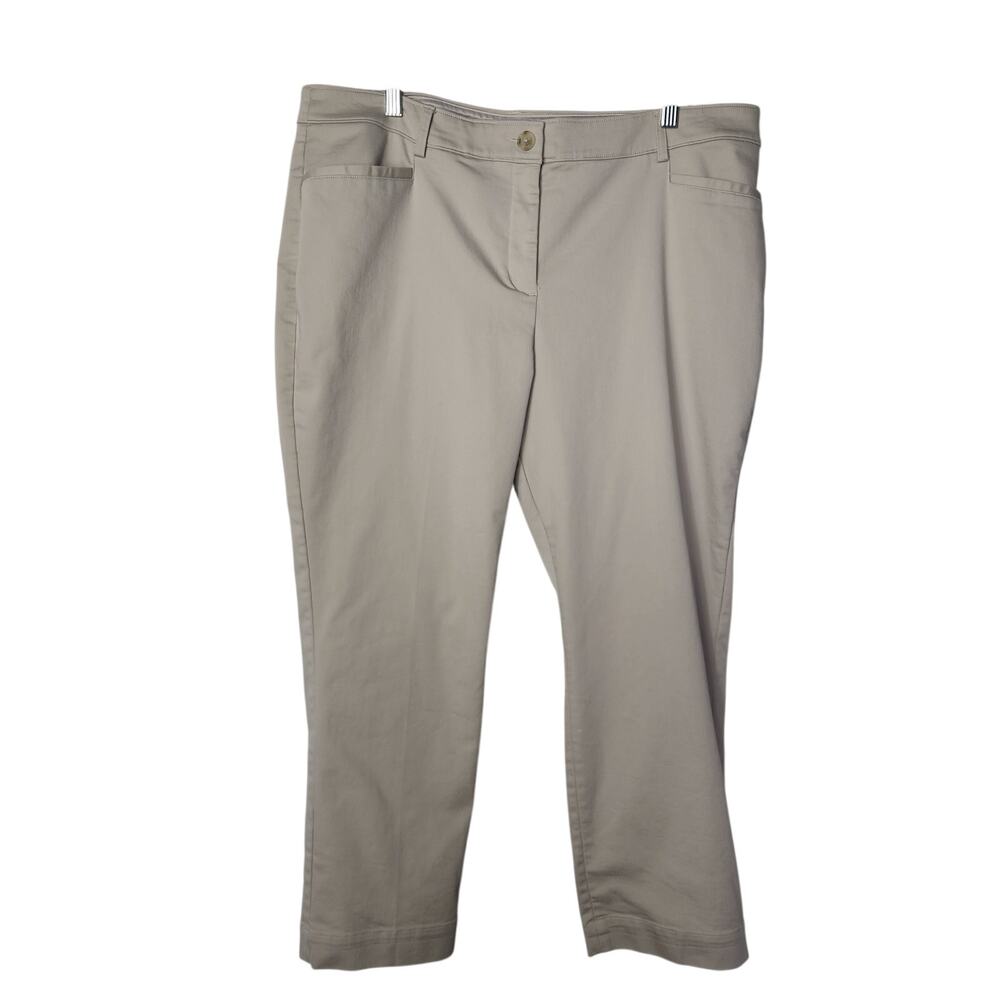 Express Ultimate Chino Straight Leg Mid Rise Khaki Pants Stretch Trousers 18S